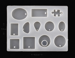 Кулоны (брелки) 12 форм, сборный силиконовый молд Artline